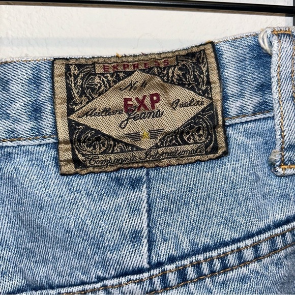 Vintage 90s Express Women’s Blue Jeans - High Rise, Slim Fit, Tapered Leg - Picture 4 of 9
